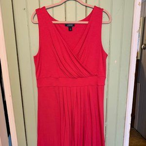 Banded Waist Fit and Flare Dress Knee Length